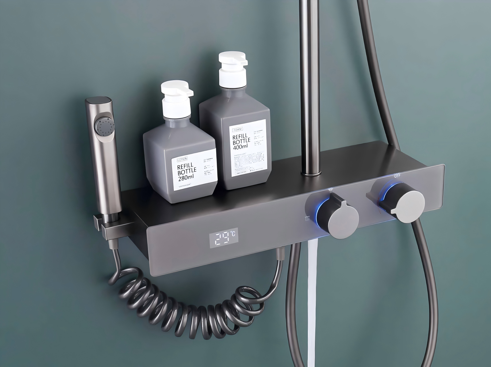 Modern shower system with temperature control